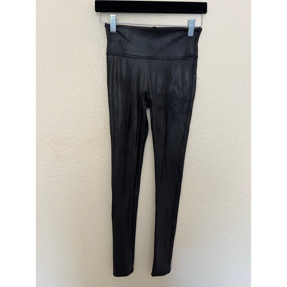 Spanx Faux Leather Leggings Black High Rise Shaping Slimming XS Women Pants - Picture 6 of 15